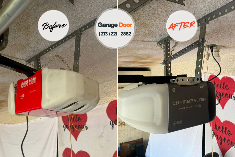 Before and after: garage door repair Southaven, MS
